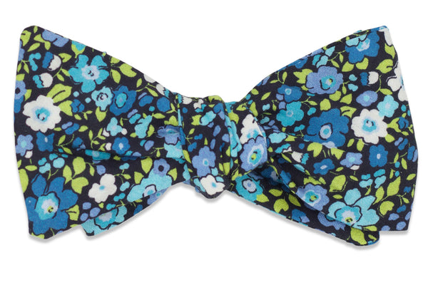 Parisian with Liberty, Blue Floral Bow Tie, Self-tie