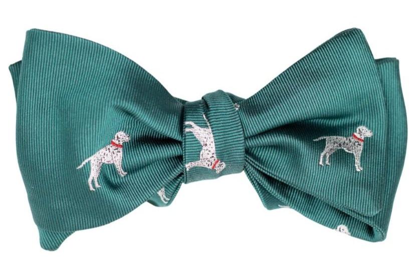 Dalmatian Dog Bow Tie - Emerald Green