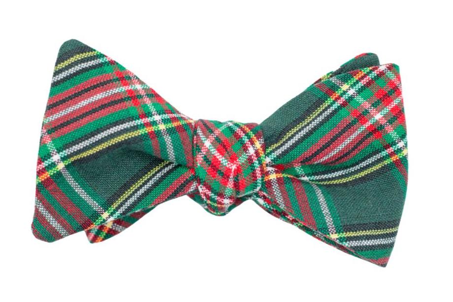 Evergreen Plaid Cotton Bow Tie