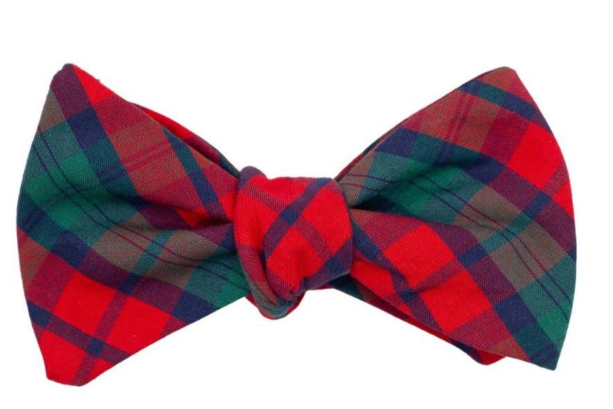 Winter Lodge Plaid Cotton Bow Tie