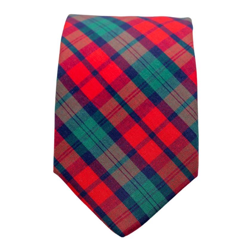 Winter Lodge Plaid Cotton Necktie