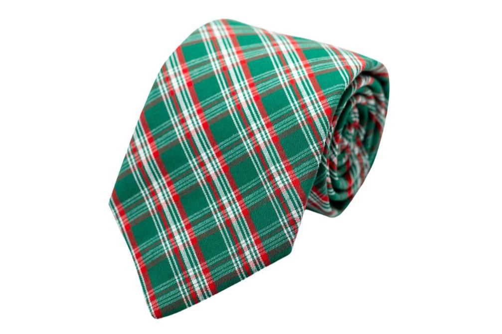 Green Holiday Plaid Necktie