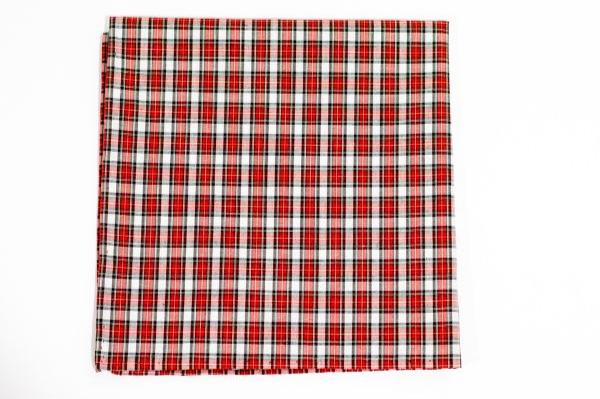 Peppermint Plaid Cotton Pocket Square