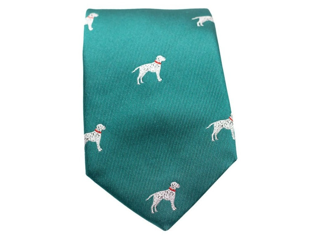 Dalmatian Dog Necktie- Emerald Green