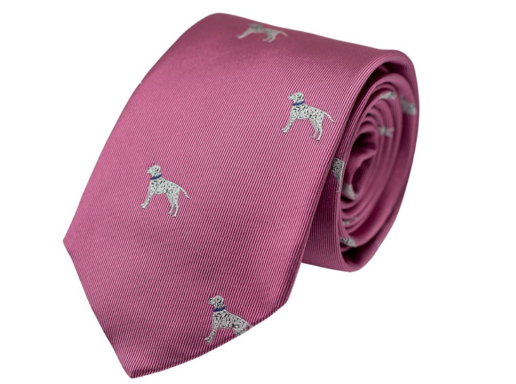 Dalmatian Dog Necktie- Pink