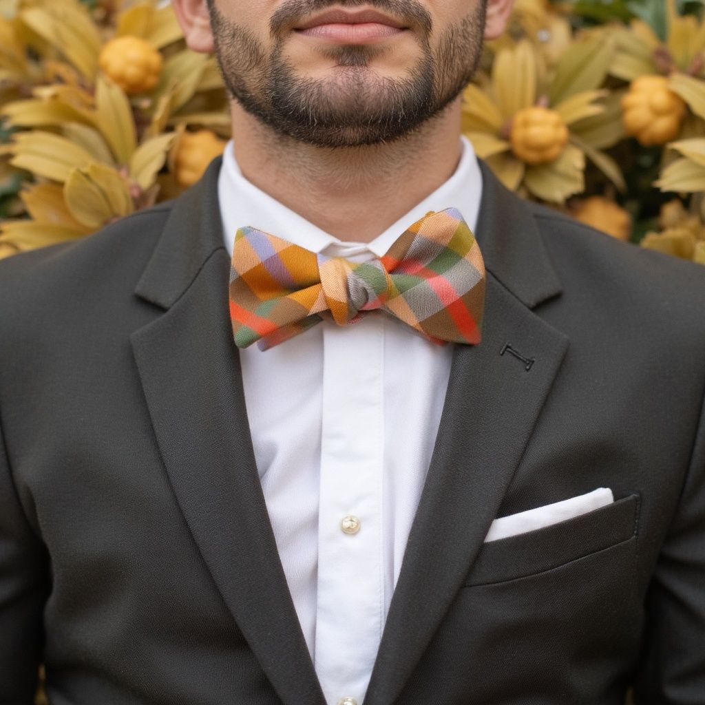 Autumn Plaid Cotton Bow Tie