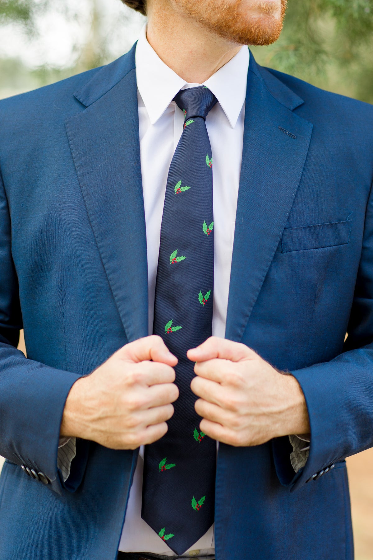 Deck the Halls Necktie - Navy