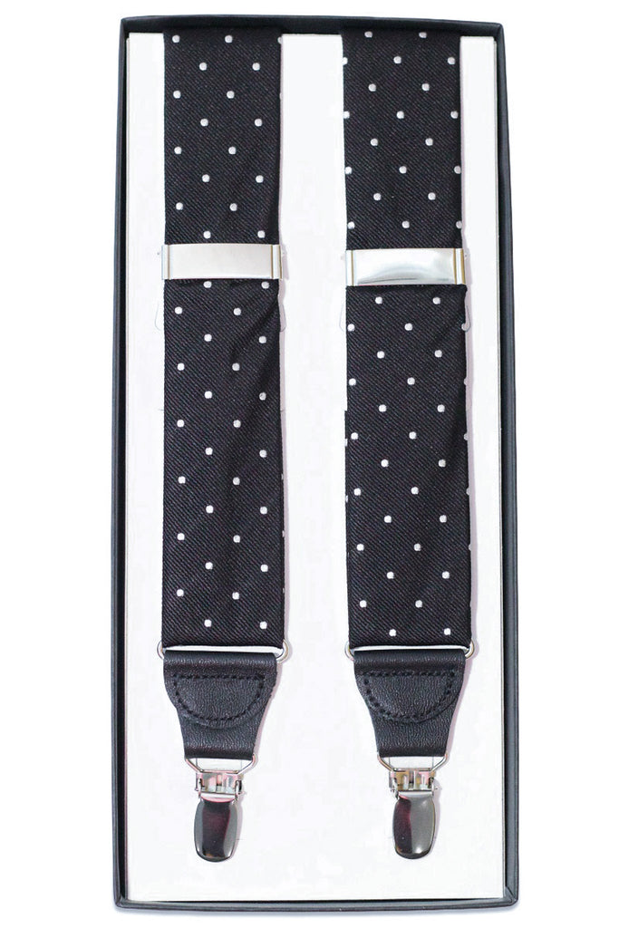 Black Satin Silk Suspenders - High Cotton