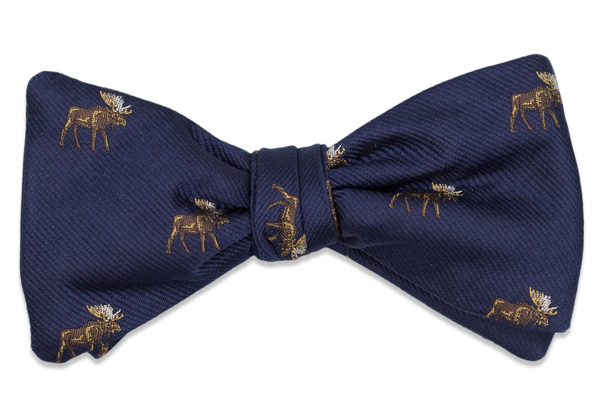 Moose Bow Tie - Navy - High Cotton