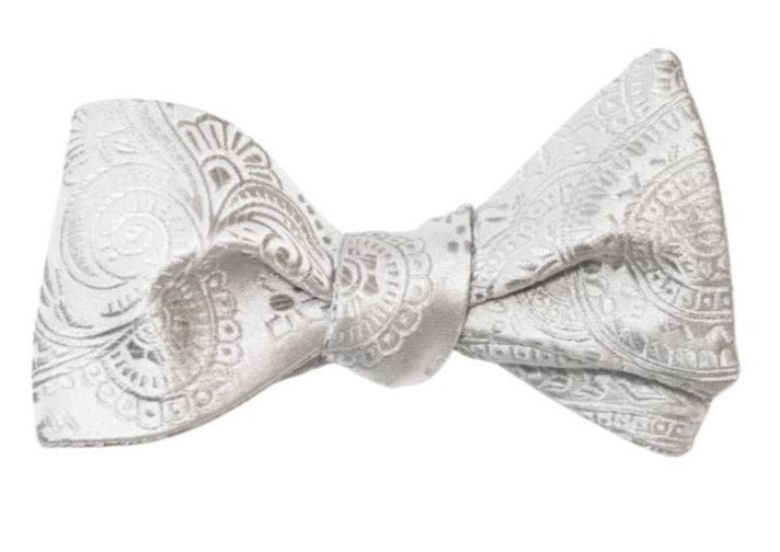 Cannage Bow Tie Gray Silk